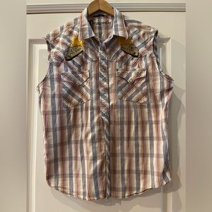 Dragonfly Clothing Company Men’s Pearl Snap Plaid Western Shirt Campers
